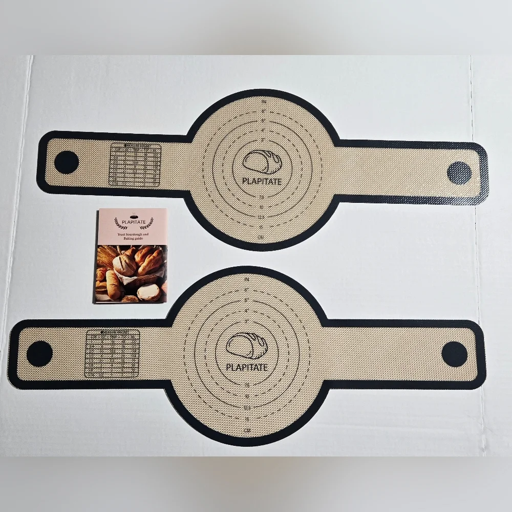 Sourdough Baking Mat Set w/ Measurement Guide Non Stick Silicone Dough Rolling